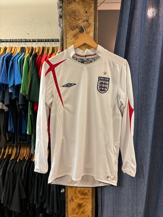 Vintage England Umbro White Longsleeve Jersey - S
