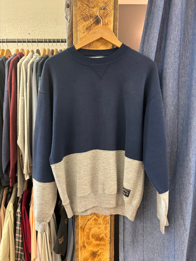 Vintage Russell Navy/Grey Blank Crewneck - L
