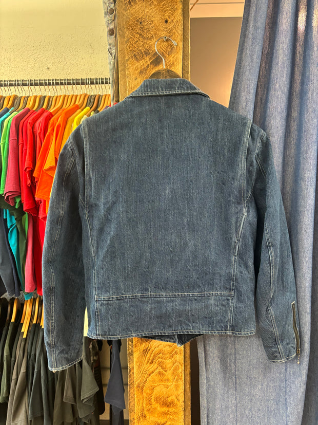 Carry The Flag Moto Denim Jacket - M