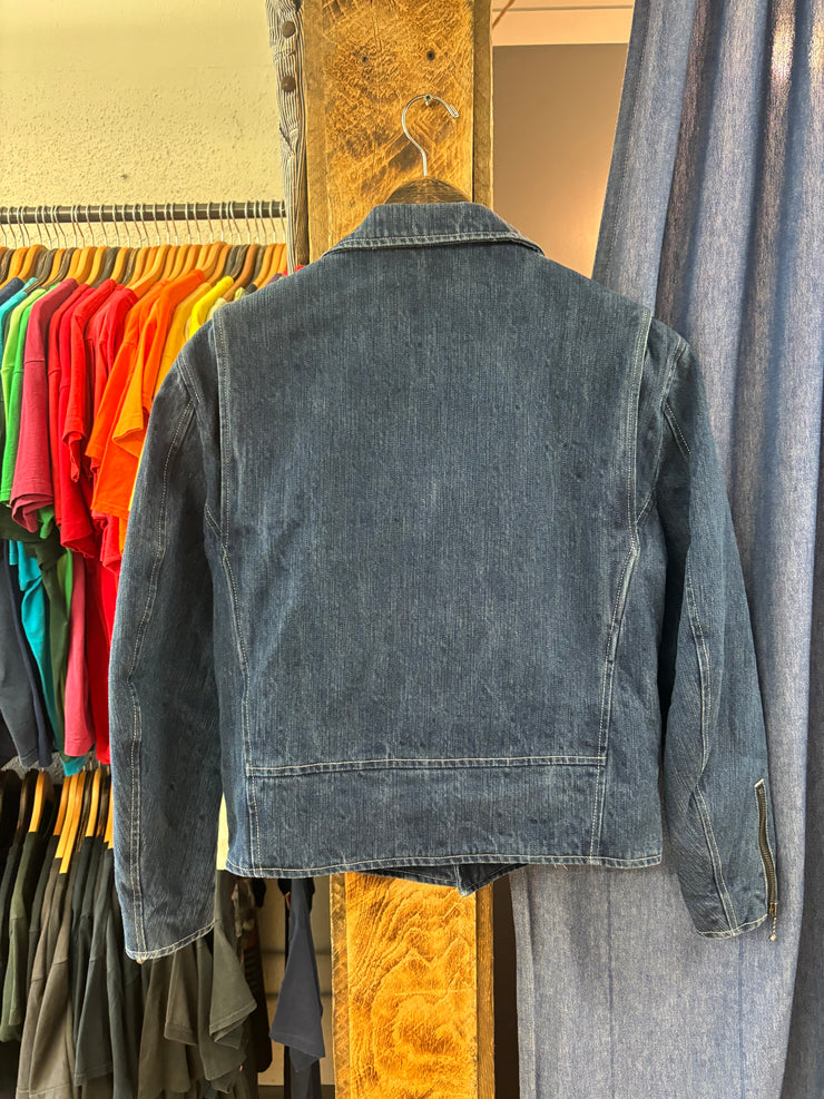 Carry The Flag Moto Denim Jacket - M