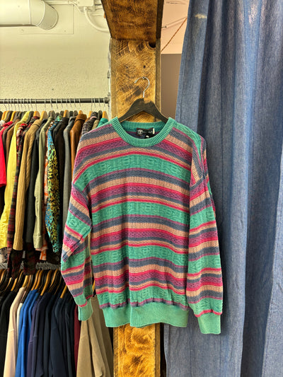 Vintage Tundra Green/Pink Knit Sweater - XL