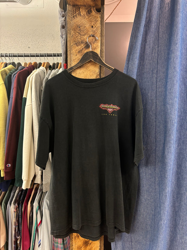 Vintage Harley Davidson Cafe Faded Black T-Shirt - XXL