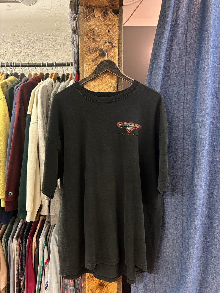 Vintage Harley Davidson Cafe Faded Black T-Shirt - XXL