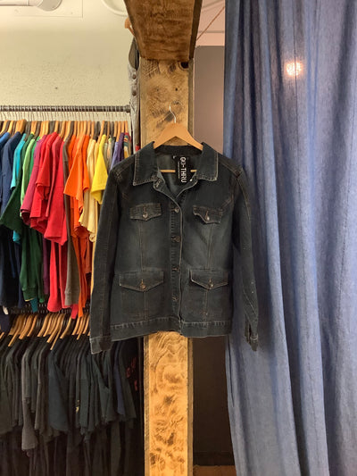 Vintage contrast denim women’s jean jacket - L