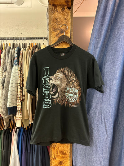 Vintage 1991 Lion Of Judah Black T-shirt - M