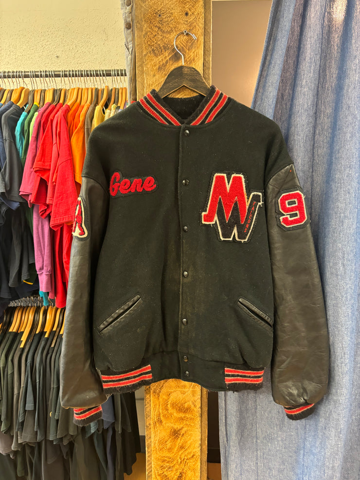 Vintage Falcons Varsity Black Jacket - L