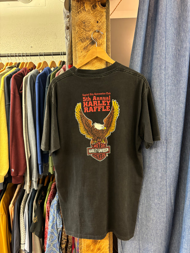 Vintage Harley Davidson “Capital City Gymnastics Club” Black T-Shirt - XL