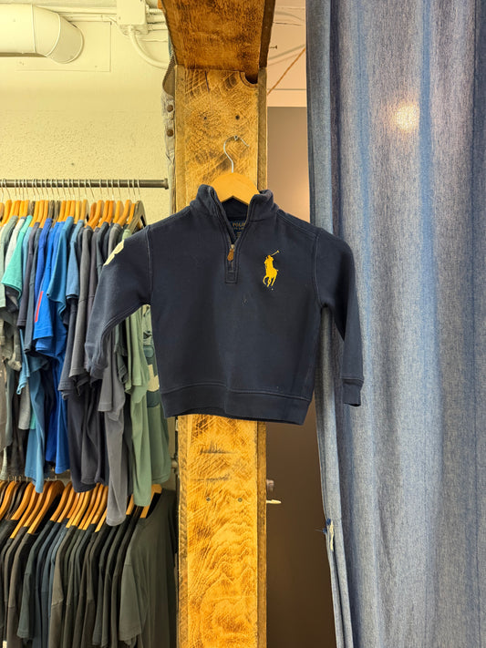 Vintage kids navy polo quarter zip - 4