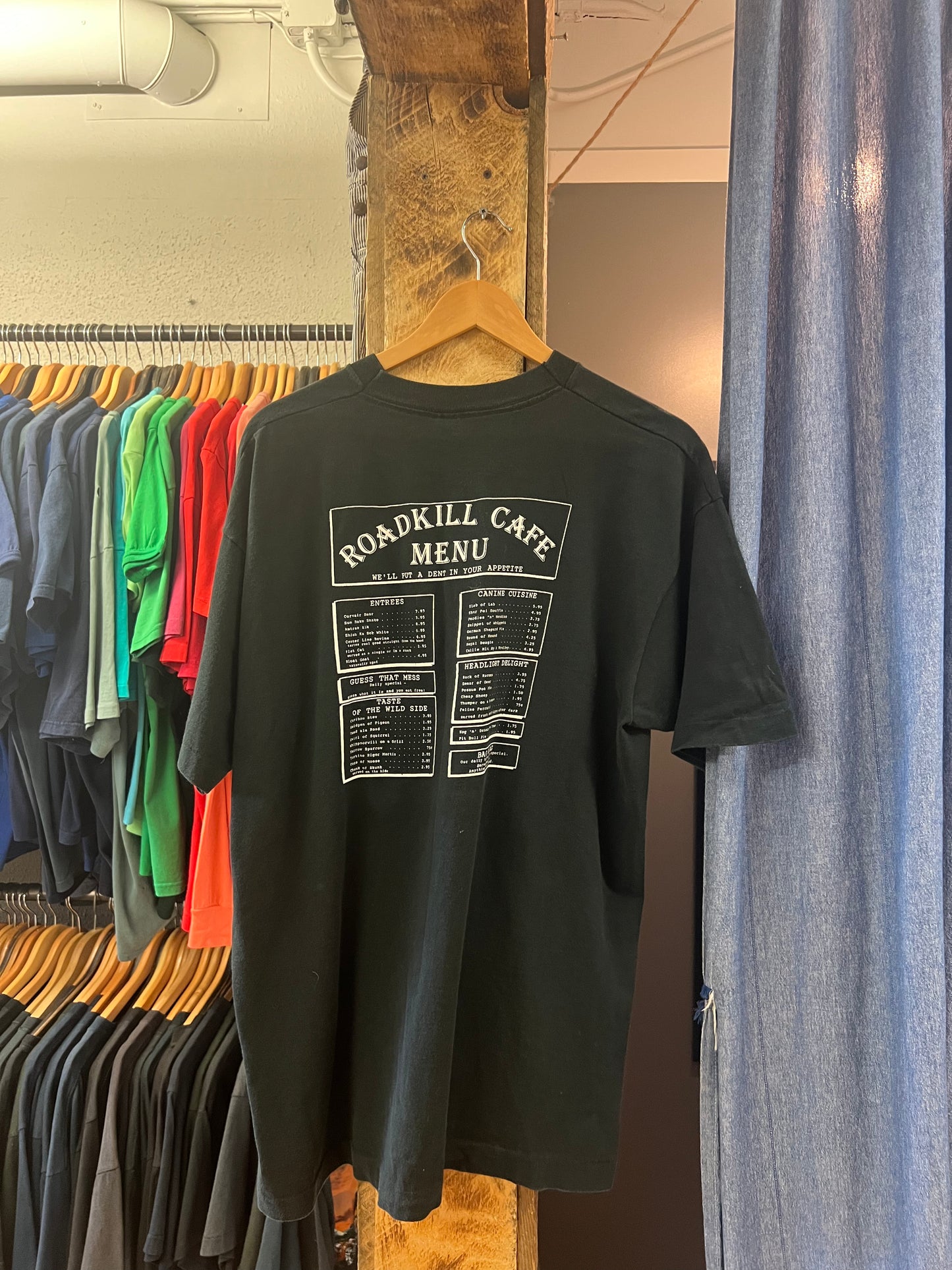 Vintage Roadkill Cafe Black Graphic T-shirt - XL
