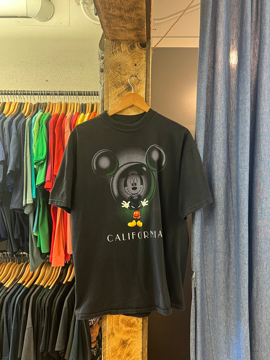 Vintage Mickey California Black Graphic T-shirt - XL