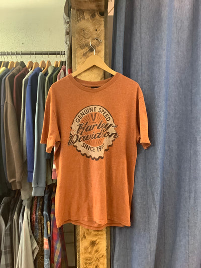 Vintage Harley Davidson Orange T-Shirt - L