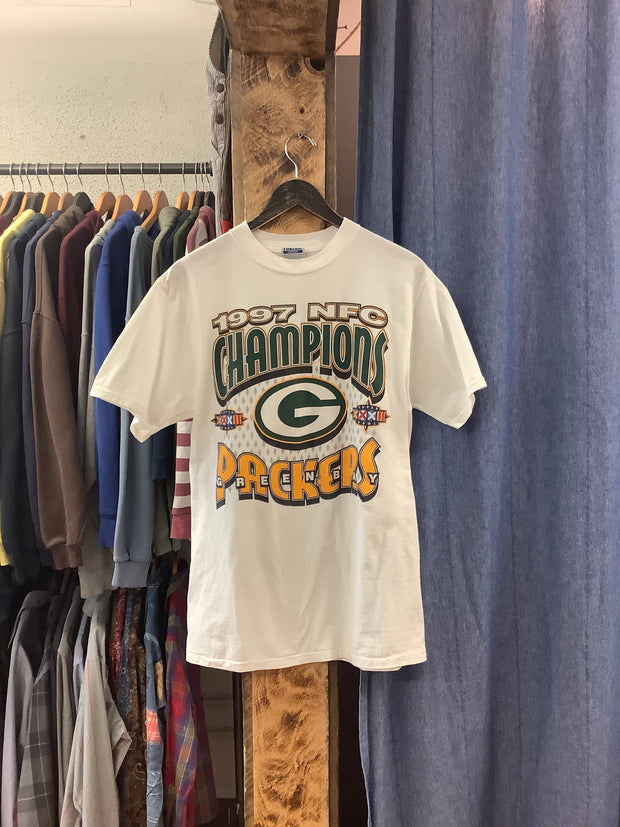 Vintage 1997 Packers NFC Champions White Tee - M