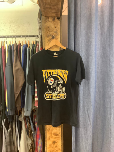 Vintage Steelers Black Graphic T-Shirt - L