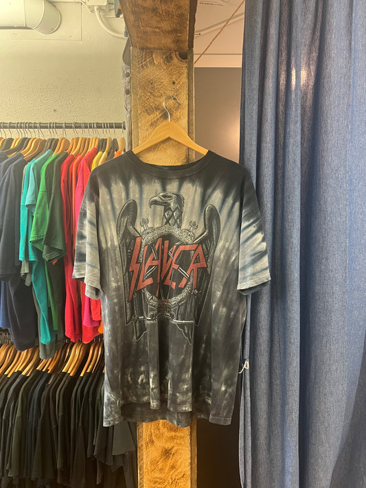 Vintage liquid blue eagle black tie dye t-shirt - XL