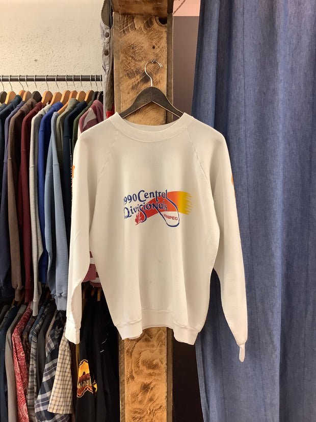 Vintage 1990 Central Divisionals White Crewneck - XL
