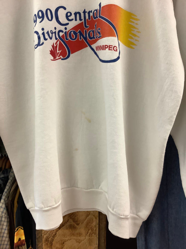Vintage 1990 Central Divisionals White Crewneck - XL