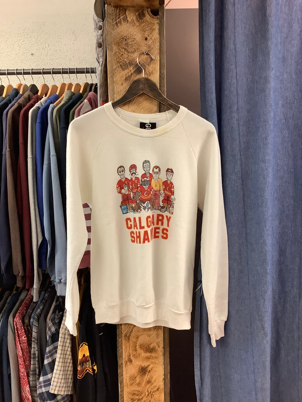Vintage 1987 Calgary Shames White Crewneck - L