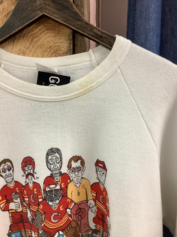 Vintage 1987 Calgary Shames White Crewneck - L