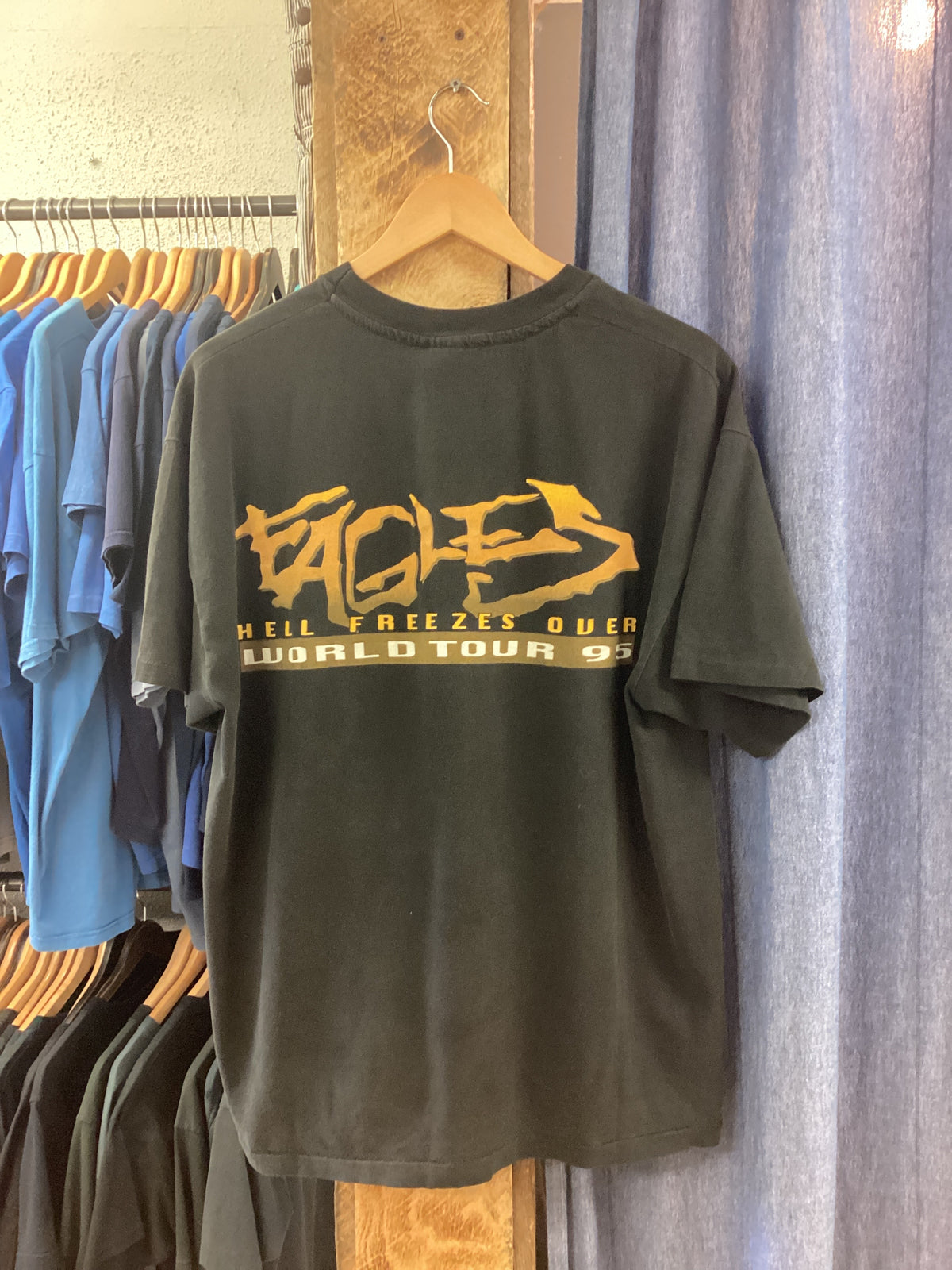 Vintage 1995 Eagles Hell Freezes Over Black T-Shirt - XL