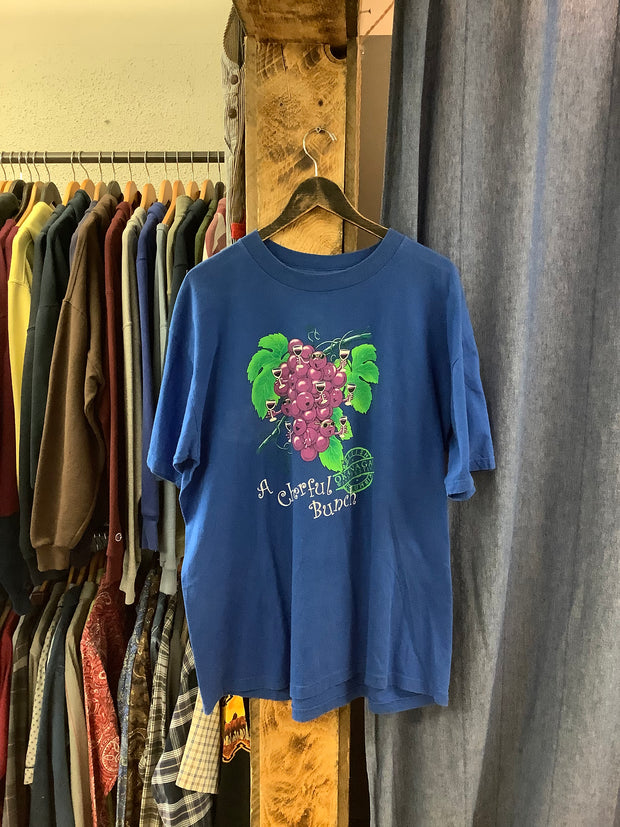 Vintage “Cheerful Bunch” Blue Graphic T-Shirt - XL