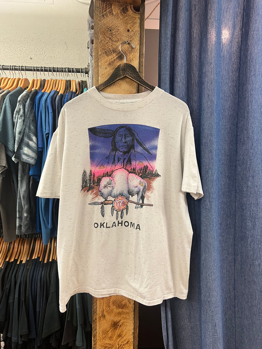 Vintage Oklahoma native white graphic T-shirt - XL