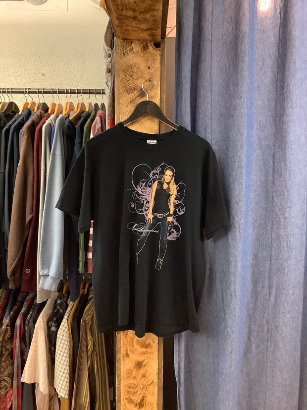 Vintage Jerzees Black Graphic T-Shirt - XL