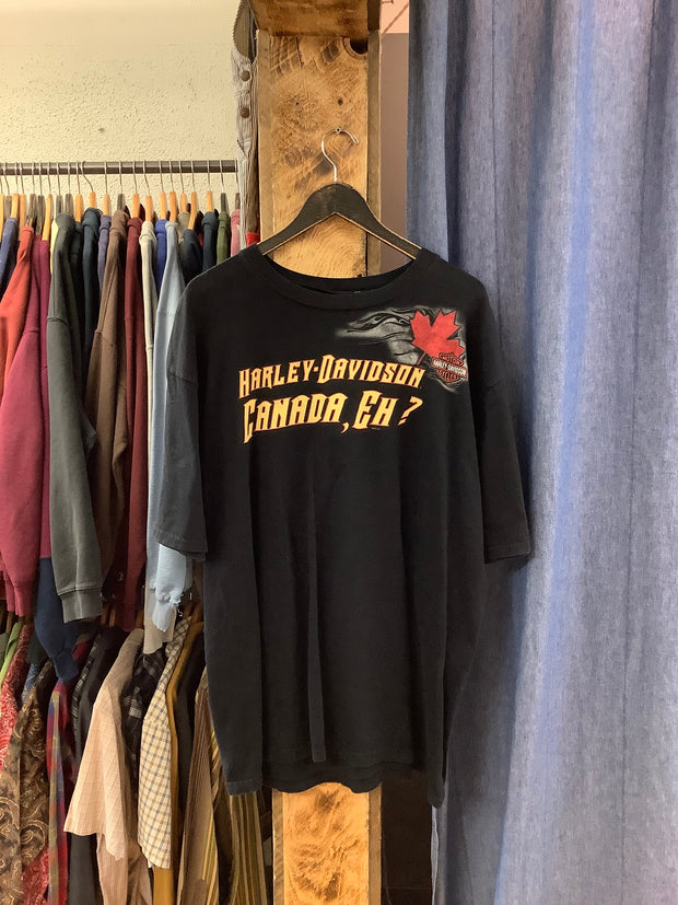 Vintage Harley Davidson “Canada Eh?” Black T-Shirt - XXL