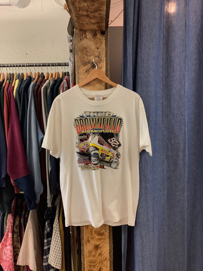 Vintage Fred Brownfield Memorial White Graphic T-Shirt - L