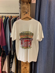 Vintage Fred Brownfield Memorial White Graphic T-Shirt - L