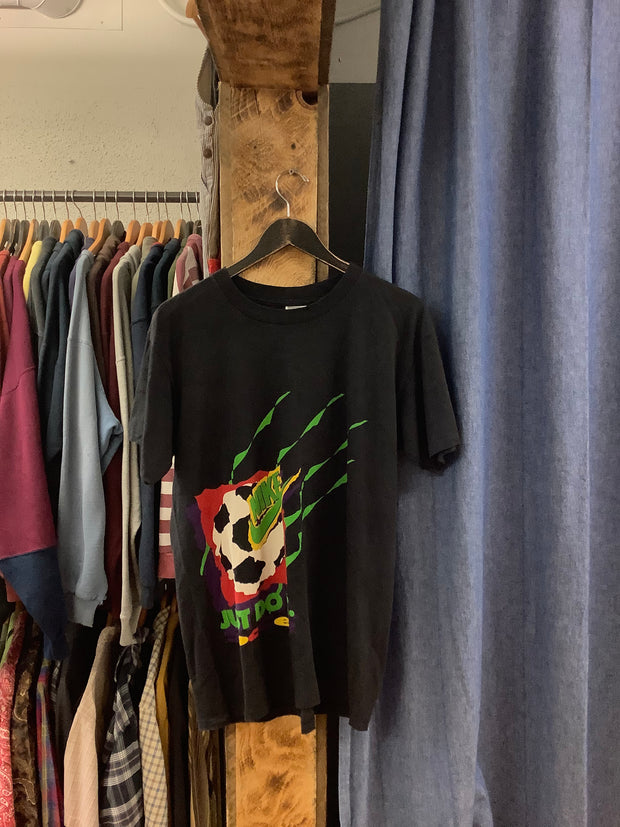 Vintage Nike Soccer Black T-Shirt - L