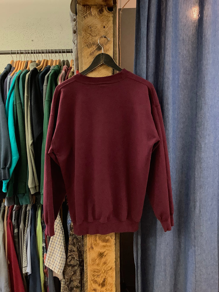 Vintage Animals Burgundy Graphic Crewneck - L