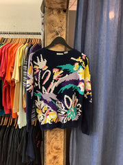 Vintage Heritage House Floral Knit Sweater - M