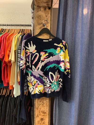 Vintage Heritage House Floral Knit Sweater - M