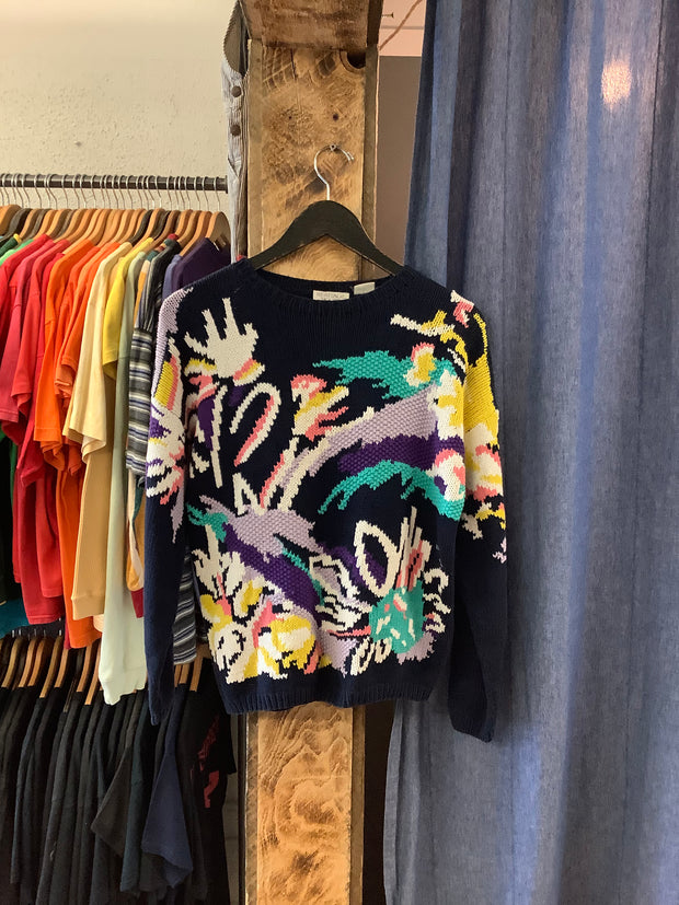 Vintage Heritage House Floral Knit Sweater - M