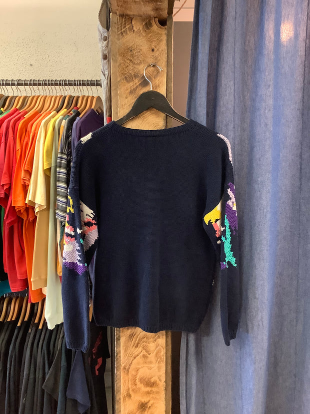 Vintage Heritage House Floral Knit Sweater - M