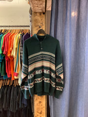 Vintage Northwest Territory Green Button Up Sweater - L