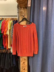 Vintage Orange Knit Sweater - M