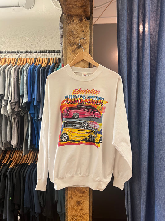 Vintage 1992 Edmonton Summer Cruise White Graphic Longsleeve - XL