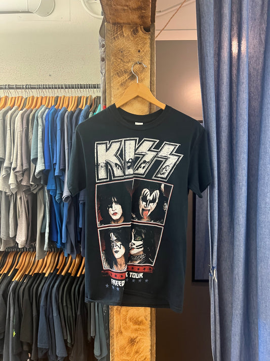 Vintage kiss freedom to rock tour Edmonton Calgary black graphic T-shirt - s