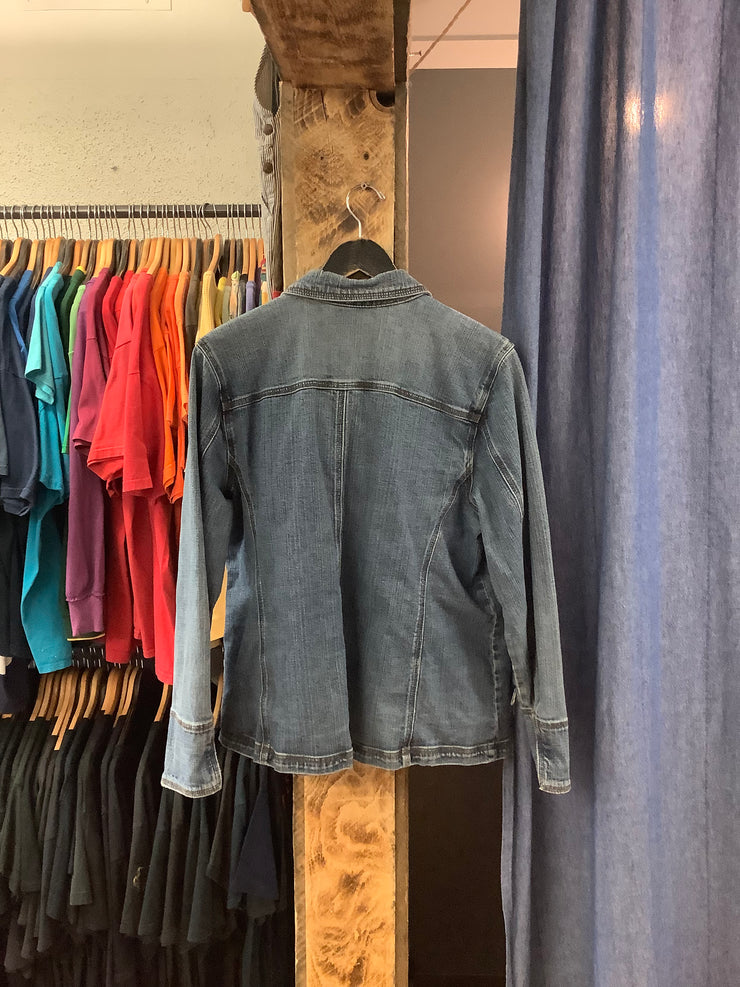 Vintage Contrast Faded Blue Denim Jacket - M