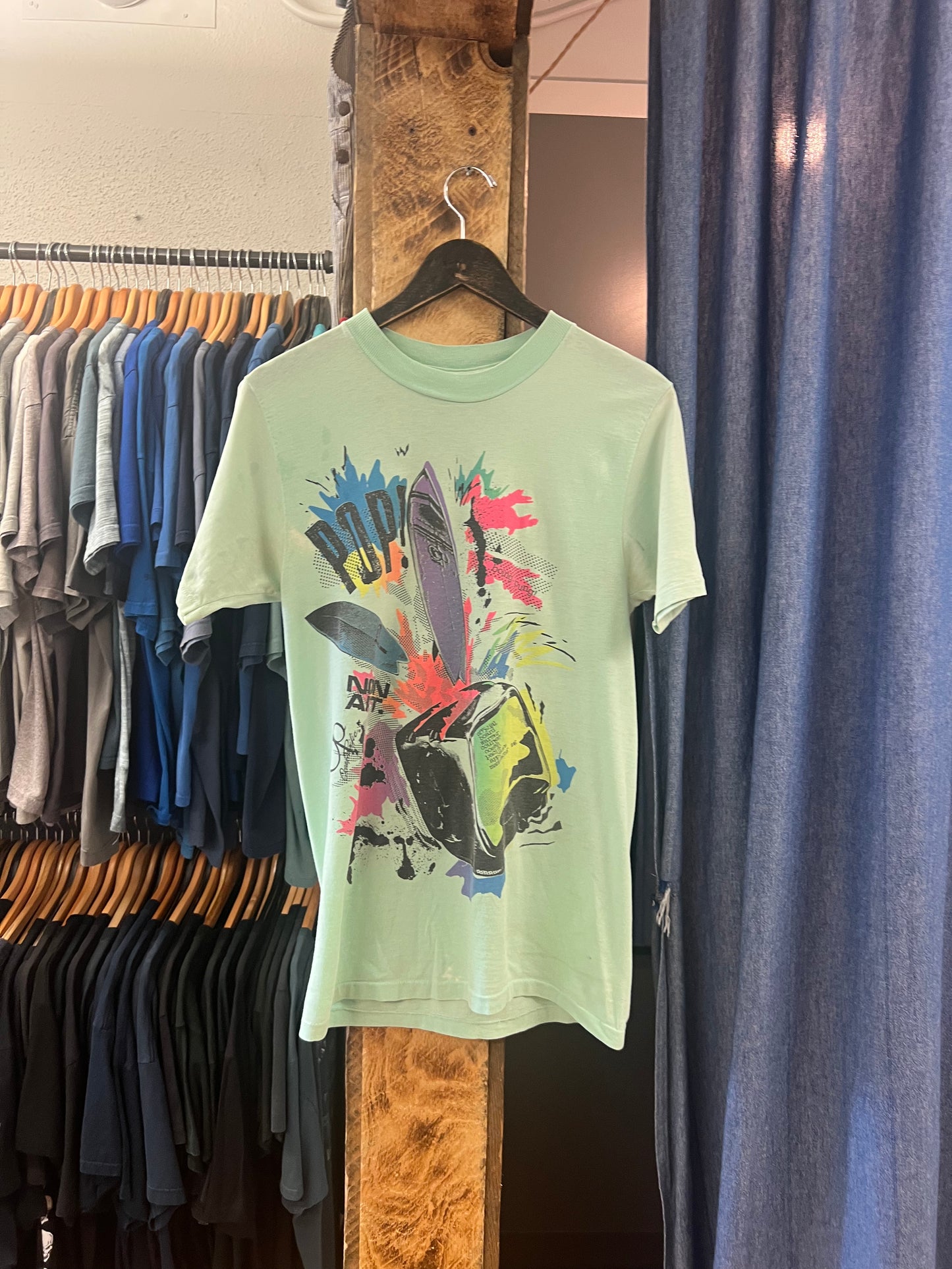 Vintage pop art mint graphic T-shirt - L