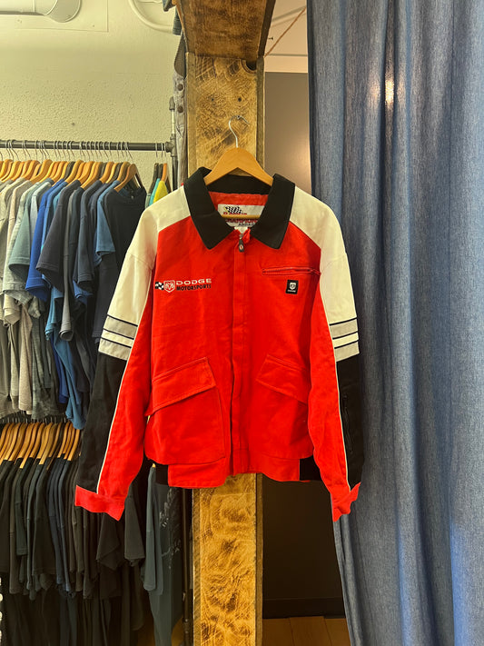 Vintage nascar racing champions apparel red black and white Bomber jacket - L