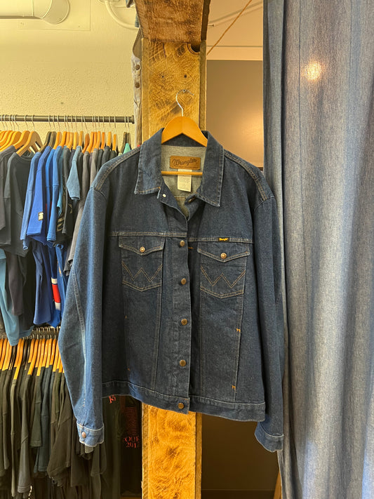 Vintage wrangler dark blue denim jacket - XXL
