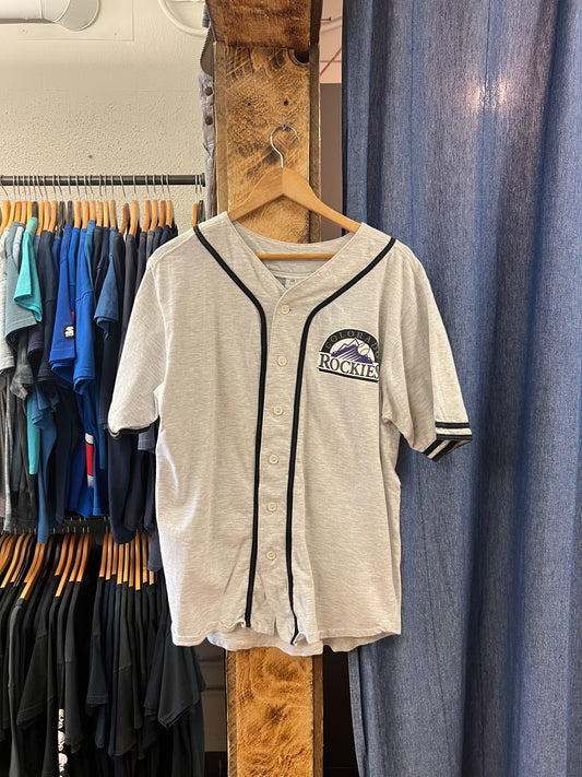 Vintage Colorado Rockies Grey Baseball Jersey - L