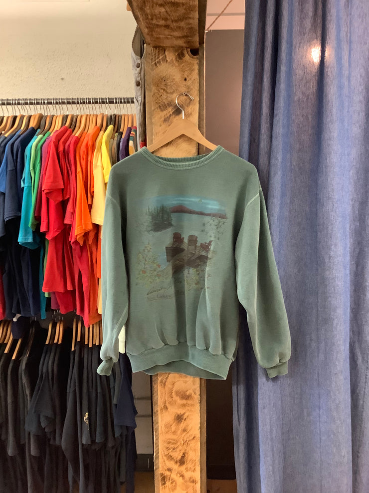 Vintage Lakewood Bay Green Crewneck - L