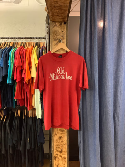 Vintage Old Milwaukee Red T-Shirt - XL