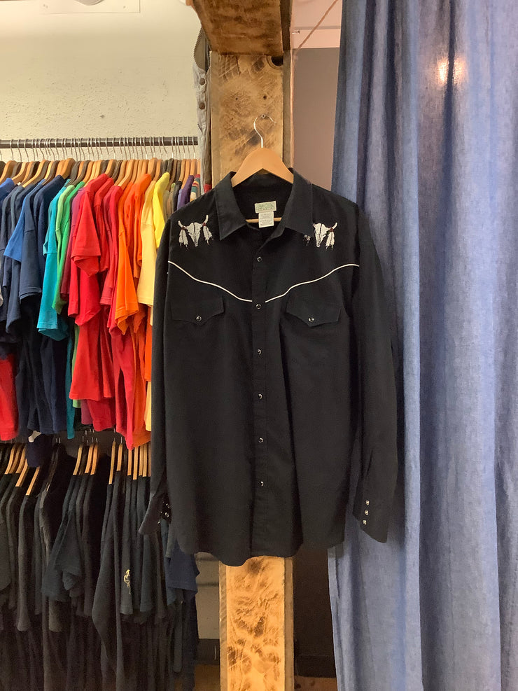 Vintage Ash Geek Black Button-Up Shirt - XL