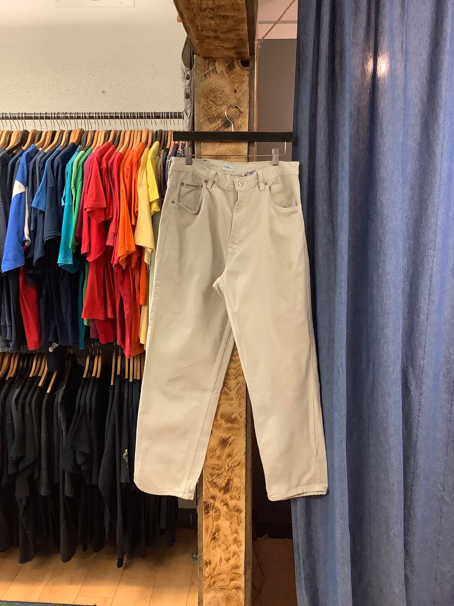 Vintage Calvin Klein Cream Denim Pants - 33x30