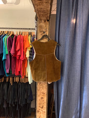 Vintage women’s Brown suede vest - S