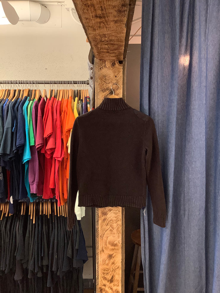 Vintage Ralph Lauren Brown Zip Up Sweater - S